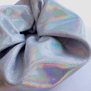 Holographic Iridescent Scrunchie, Sparkly Hair Band, Space Fashion, 90's Style