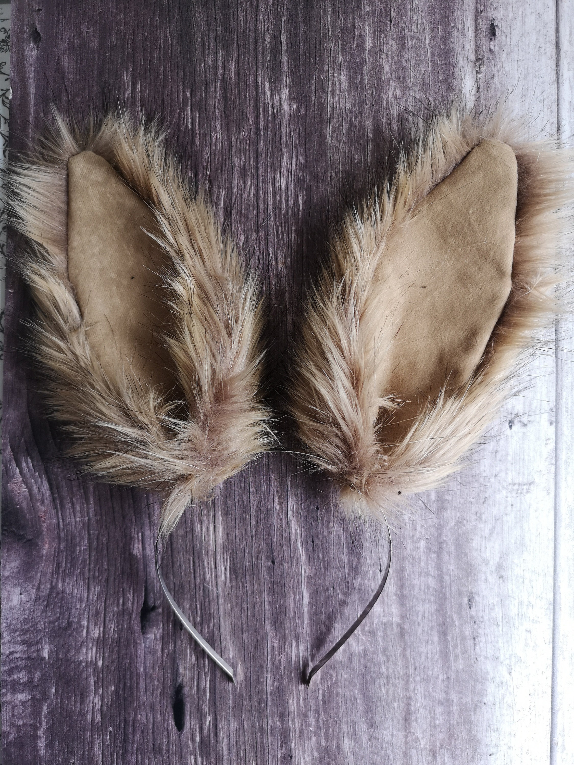 Rabbit Ears Headband, White or Brown Fur Bunny Ear Hairband  display picture 1