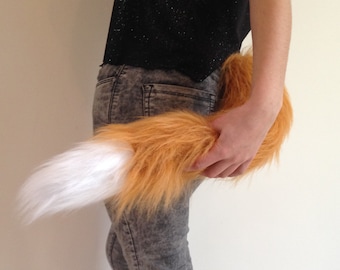 DRESHOW Fox Fur Tail Cosplay Costume Party Super Huge Fluffy Tail for Teen Adult 