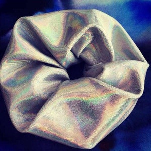 Holographic Iridescent Scrunchie, Sparkly Hair Band, Space Fashion, 90's Style image 2