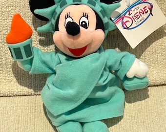 Vintage MINNIE MOUSE Statue of Liberty - 8" Plush Beanbag - MWMTs