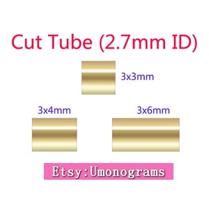 14K Yellow Gold Filled Straight Cut Tube 3x3/4/6 mm Knijpkraal Spacer Groothandel BULK DIY Sieradenbevindingen 1/20 14kt GF