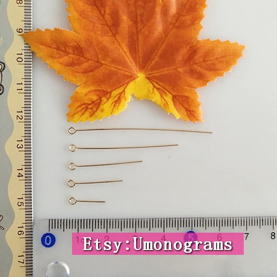 30 un 14K Oro Lleno Eyepins Alambre 0.4mm 0.5mm 0.64mm longitud 6.35mm a 50.8mm 30 un 14K Oro Lleno Eyepins Alambre 0.4mm 0.5mm 0.64mm longitud 6.35mm a 50.8mm