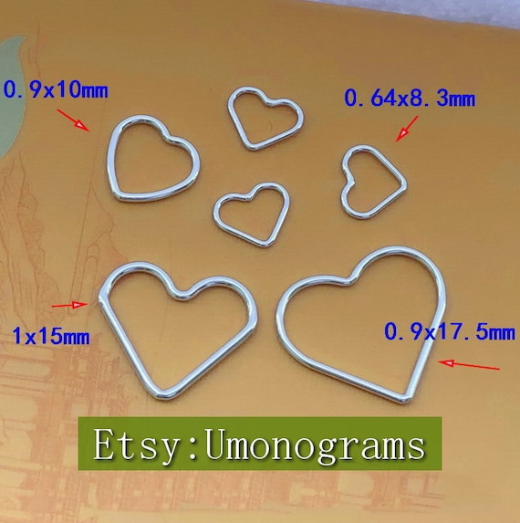 925 Sterling Silver Heart Jump Ring Closed, Heart Shaped Closed