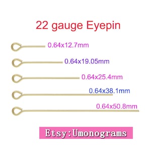 14K Gelbgold Filled Kettelstift 22 Gauge 0,64 mm Drahtlänge 12,7/19,05/25,4/38,1/50,8 mm