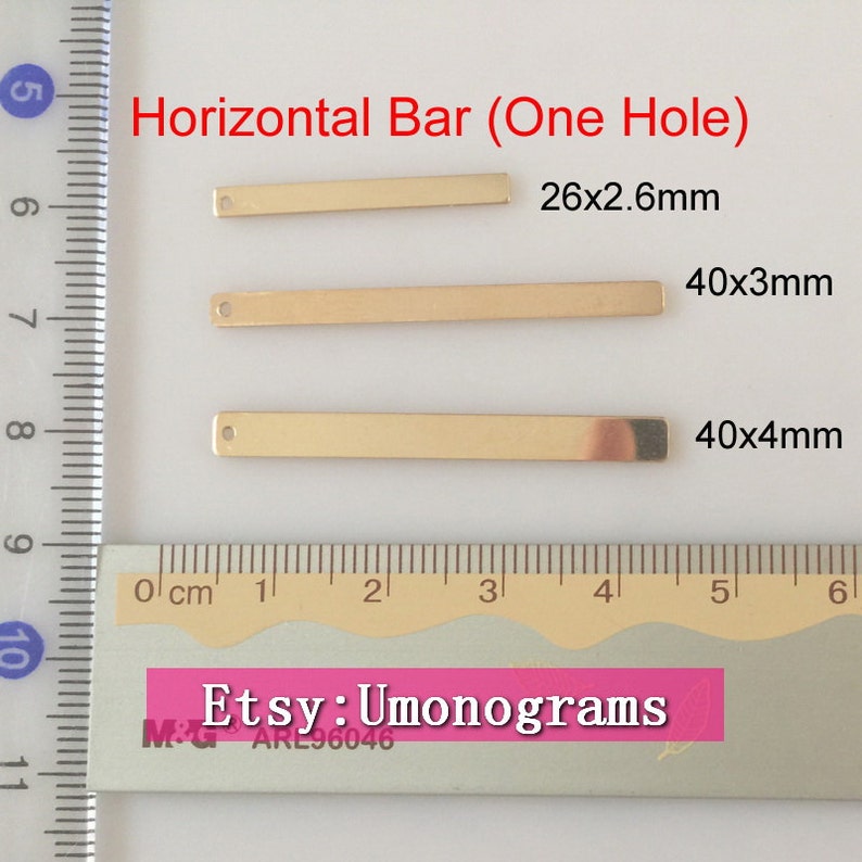 14K Gold Filled Bar Blank Drop Charms 24ga One Hole Stamping Etsy