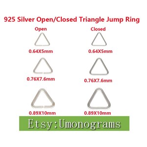 925 Sterling Silver Closed/open Triangle Jump Ring , Made in USA ...