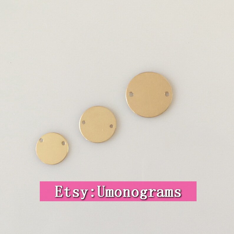 14K Gold Filled Disc Stamping Blank Charms W/two Holes Shiny Etsy