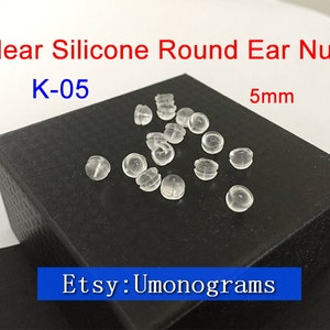 Clear Silicone Round Ear Nuts Earring Back Stoppers 5mm Rubber Covers Jewelry Findings Wholesale (#K-05)
