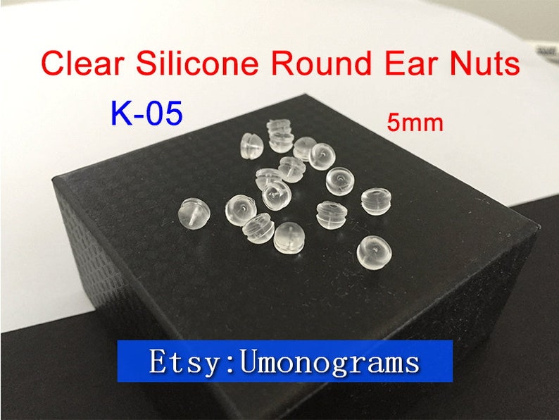 Clear Silicone Round Ear Nuts Earring Back Stoppers 5mm Rubber Covers ...