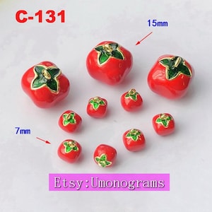 Brass With Gold Plated 14K Tomato Charms Pendant E-Coated Jewelry Findings Wholesale GP(#C-131)