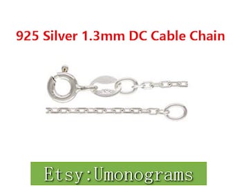 925 Sterling Zilver 16/18 inch 1,3 mm DC-kabelketting Afgewerkte ketting met veersluiting te voet Groothandel BULK Diy Sieraden vinden Made In USA