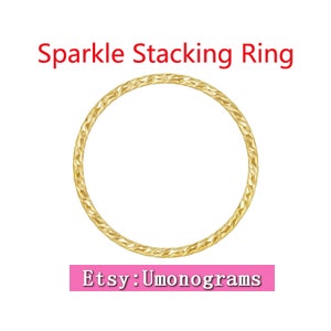 14K Gold Filled Sparkle Stacking Ring Finger Rings 18ga Wire US Size 2/3/4/5/6/7/8/9/10 Wholesale Jewelry Findings 1/20 14kt GF