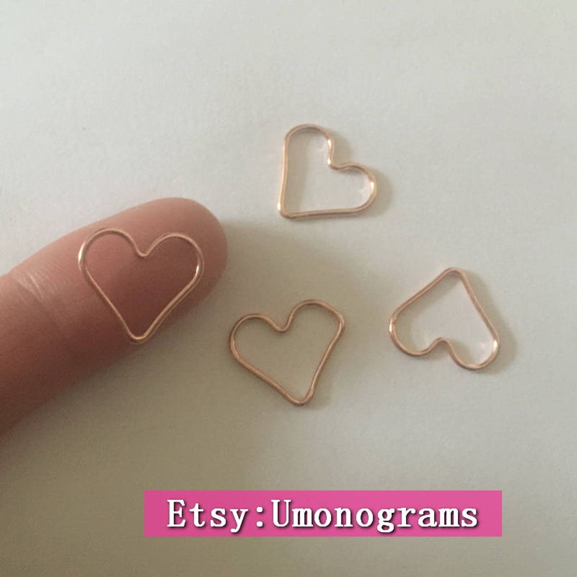 14K Rose Gold Filled Heart Shaped Jump Ring 1x15mm Soldered Etsy