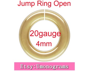 4mm Outside Diameter Open Jump Rings 20 gauge 0.81mm 14K Yellow Gold Filled Wholesale BULK DIY Jewelry Finddings 1/20 14kt GF
