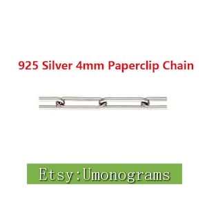 925 Sterling Silber 4 mm Büroklammer Kette Unfertige Ketten von Fuß Großhandel BULK DIY permanent Schmuckzubehör Made in den USA