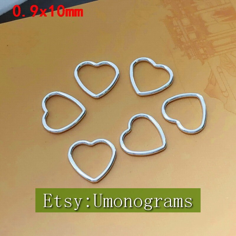 925 Sterling Silver Heart Jump Ring Closed, Heart Shaped Closed