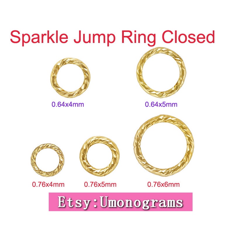 14K Yellow Gold Filled Sparkle Jump Ring Solder Closed Etsy