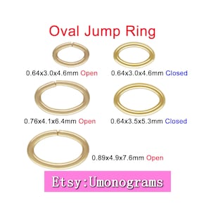 14K Yellow Gold Filled Oval Jump Rings Open Component and Closed Ring Yellow Gold Wholesale BULK DIY Jewelry Findings 1/20 14kt GF