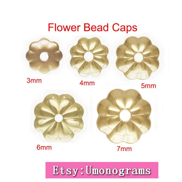 Capuchon en perles de fleurs remplies d'or jaune 14 carats 3/4/5/6/7 mm en gros résultats de bijoux à monter soi-même en vrac 1/20 14 carats GF