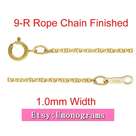 Rope Chain Necklace 14k Yellow Gold-filled 1mm Width, 18-inch Rope Chain Necklace 14k Yellow Gold-filled 1mm Width, 18-inch
