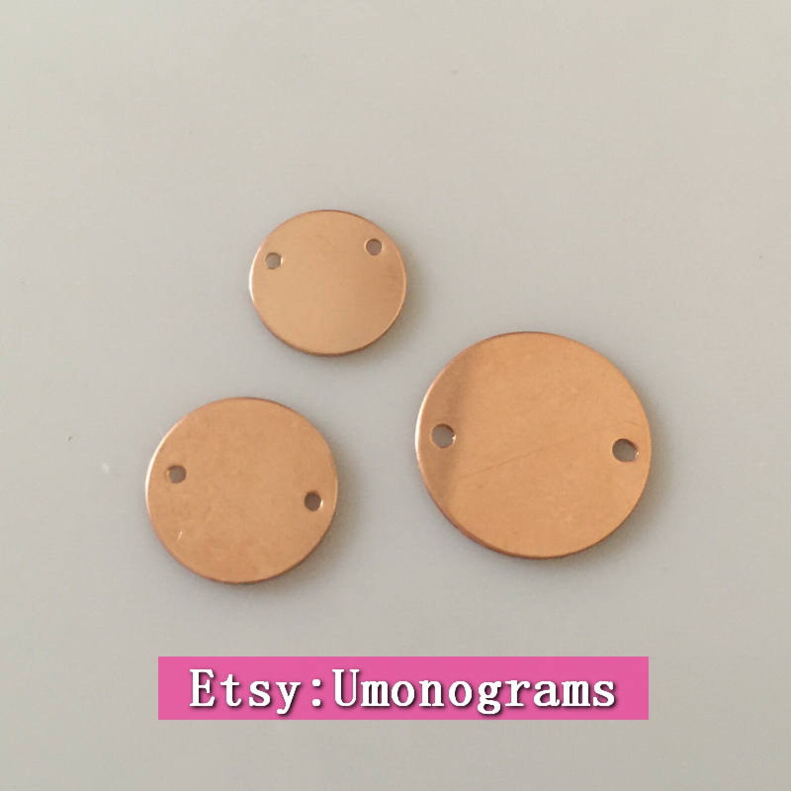 14K Rose Gold Filled Disc Stamping Blank Charms W/two Holes Etsy