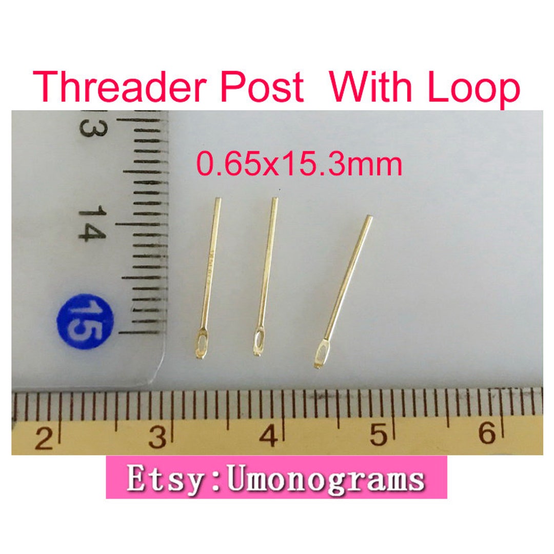 Threaded Loop Post 14K Yellow Gold Filled Threader Post With Loop 22ga Wire 0.65x15.3mm ...