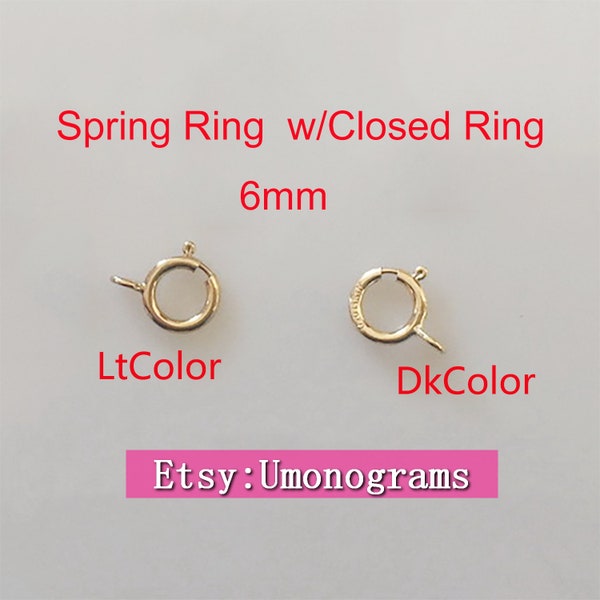 6mm Spring Rings With Closed Ring Quality Strong Italy Clasps 14K Yellow Gold Filled Wholesale BULK DIY Jewelry Findings 1/20 14kt GF