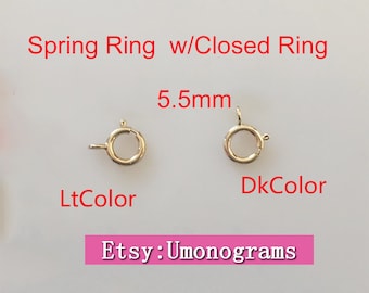 5.5mm Spring Rings With Closed Ring Quality Strong Italy Clasps 14K Yellow Gold Filled Wholesale BULK DIY Jewelry Findings 1/20 14kt GF