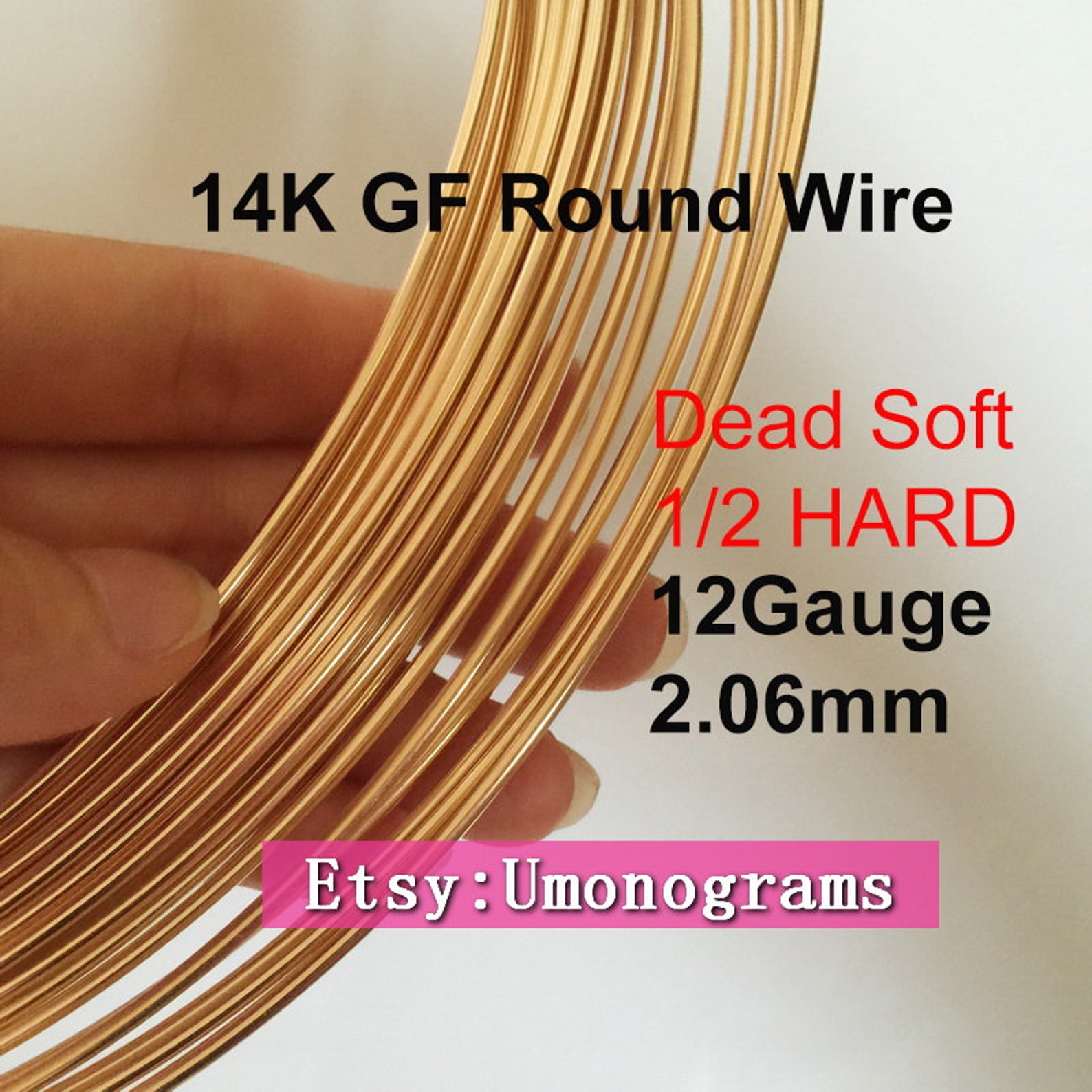 14K Gold Filled Round Wire 12 Gauge .081 2.06mm Dead Etsy