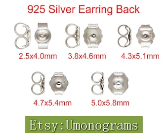 925 Sterling Silver Earring Back, Butterfly Ear Nuts, Earring Stopper, Made In USA, Wholesale BULK DIY Jewelry Findings