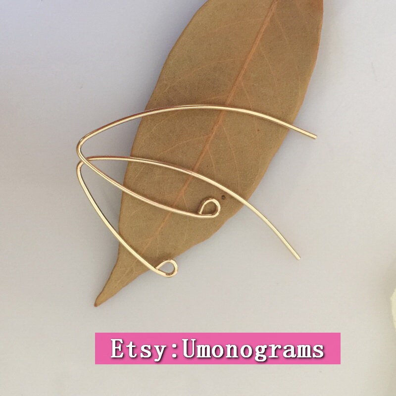 14K Gold Filled Ear Wire V Shape Hook Etsy