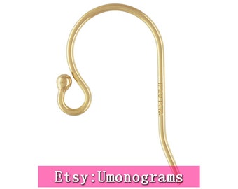 14K Gold Filled Ear Wire Ball End 11.5x20mm Earring Components Wholesale BULK DIY Jewelry Findings 1/20 14kt GF