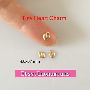 14k ouro preenchido pequeno coração encantos brilhante oco volta gota carimbo conector pingente atacado em massa diy jóias descobertas 1/20 14kt gf