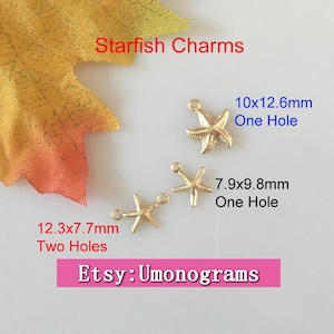 14K Gold Filled Starfish Charms Nautical Beach Sea Star Drop Stamping Connector Pendant Wholesale BULK DIY Jewelry Findings 1/20 14kt GF