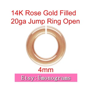 14K Rose Gold Filled 4mm Outside Diameter Open Jump Rings 20 gauge 0.81mm Wholesale BULK DIY Jewelry Findings 1/20 14kt RGF