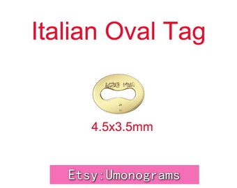 14K Gold filled Oval Tag Italian Style Quality 1/20 14K Stamped Chain Bracelet Necklace Components Wholesale Jewelry Findings 14kt Yellow GF