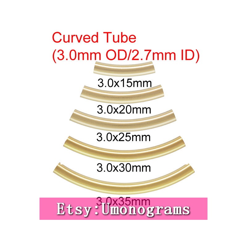3mm Smooth Curved Tube 15/20/25/30/35mm Length 2.7mm Inside - Etsy