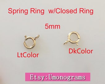 5mm Spring Rings With Closed Ring Quality Strong Italy Clasps 14K Yellow Gold Filled Wholesale BULK DIY Jewelry Findings 1/20 14kt GF