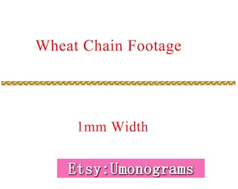14K Gold Filled 1.0mm Wheat Chain Footage Unfinished Wheat Chains by Foot Strong Wholesale BULK DIY Jewelry Findings 1/20 14kt GF