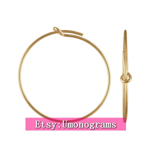 14KT Gold Filled Beading Wire Hoop Earrings 45mm 30mm 25mm Etsy