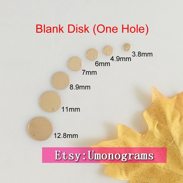 14K Gold Filled Disc Blank Charms Round Tag One Hole Shiny Circle Stamped Disk Pendant Drop Wholesale BULK DIY Jewelry Findings 1/20 14kt GF