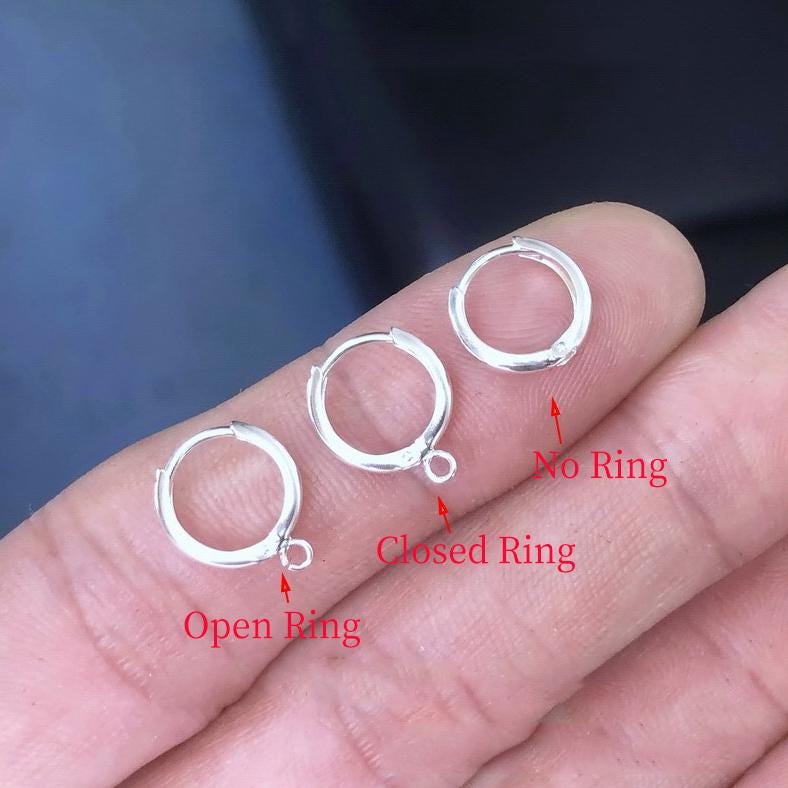 925 Sterling Silver Huggie Hoop Earring 10/11/12mm Round Loop Ear