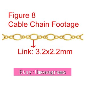 2.2mm Figure 8 Cable Chain Footage Connector Unfinished 14K Yellow Gold Filled Wholesale BULK DIY Jewelry Finddings 1/20 14kt GF