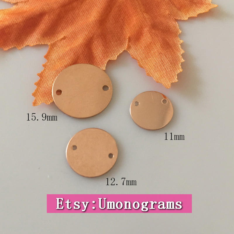 14K Rose Gold Filled Disc Stamping Blank Charms W/two Holes Etsy