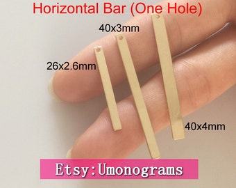 14K Gold Filled Bar Blank Drop Charms 24ga One Hole Stamping Rectangle Connector Pendant Wholesale BULK DIY Jewelry Findings 1/20 14kt GF