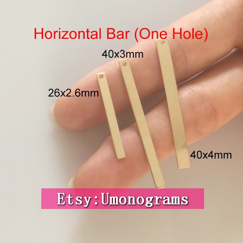 14K Gold Filled Bar Blank Drop Charms 24ga One Hole Stamping Etsy