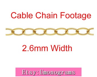 14K oro amarillo lleno 2,6 mm de ancho Cable cadena material sin terminar para extensores a pie al por mayor BULK DIY hallazgos de joyería 1/20 14kt GF