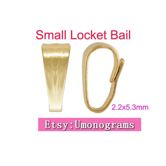 14K Yellow Gold Filled Small Locket Bail 2.2x5.3mm Components Etsy