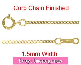 20インチ - 14Kゴールドフィルド 1.1 mm カーブチェーンネックレス